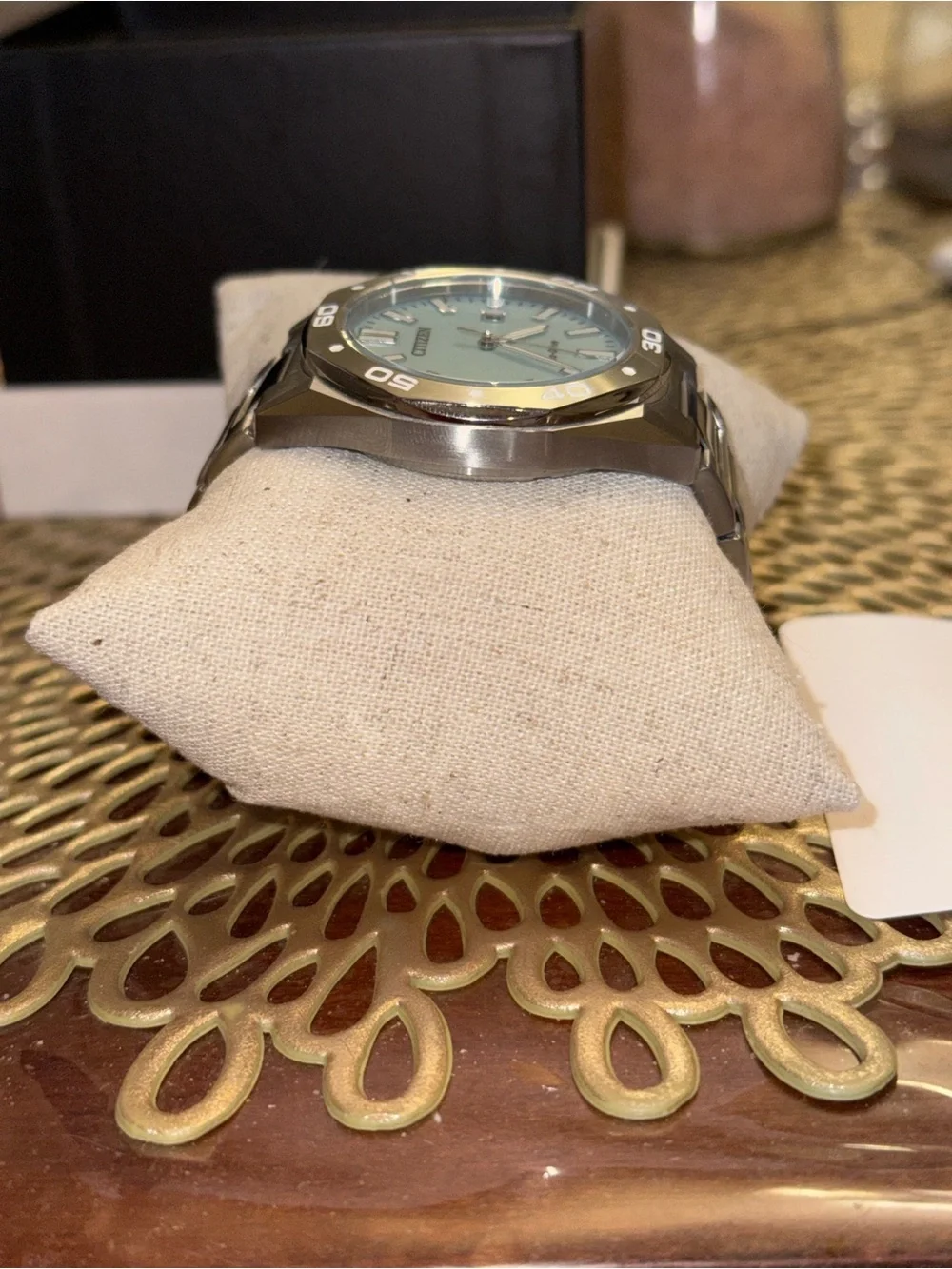 Citizen Men’s Silver Watch with Light Blue Dial